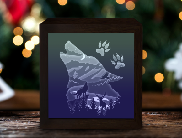 Download Wolf Paper Cut Light Box Template - Paper cut light box template Collection