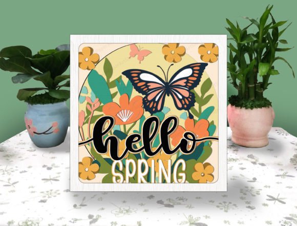 Download Hello Spring 3D Box Paper Svg - Premium Resources