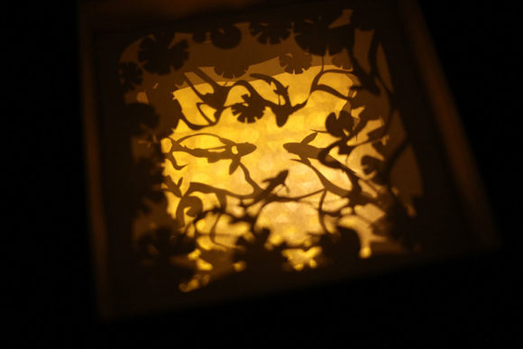 Download Koi Fishes 3D Paper Cut Light Box Template - Paper cut light box template Collection