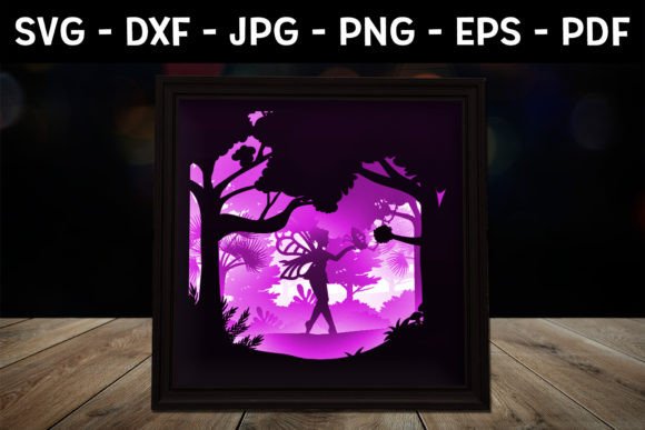 Download Fairy Paper Cut Light Box Template SVG - Paper cut light box template Collection